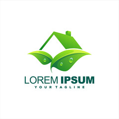 house green nature logo design