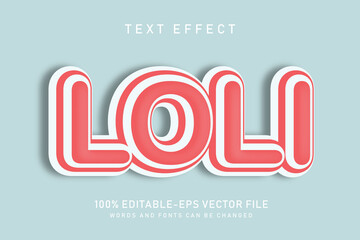 loli text effect editable vector file text design vector