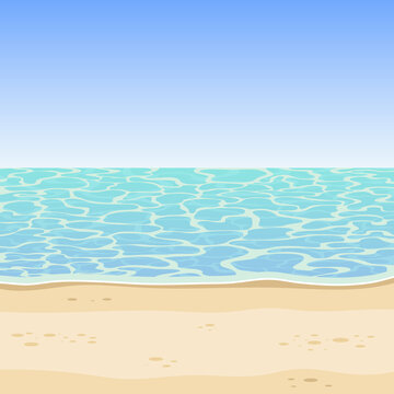 Sea and beach background vector design illustration
