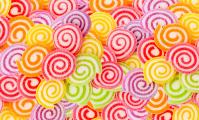 Colorful sugar candies put together