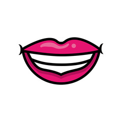 Pop art mouth smiling fill style