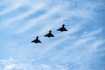 Three Typhoons flying in formation