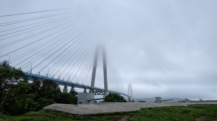 Bridge to Russky island. Vladivostok city. Russia.