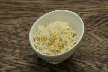Steamed basmati rice in the bowl