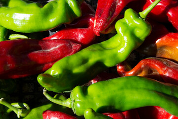 Pimientos rojos y verdes