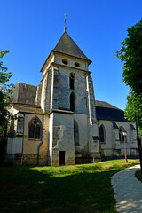 Fototapeta na wymiar Morainviliiers; France - may 18 2020 : the Saint Leger church