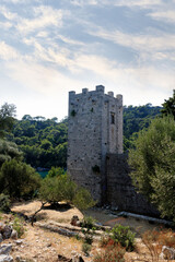 Fototapeta na wymiar tower on St. Mary's island, National park Mljet, Croatia