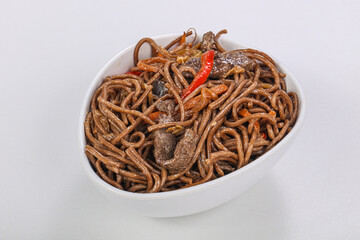 Wok - soba with beef and wegetables