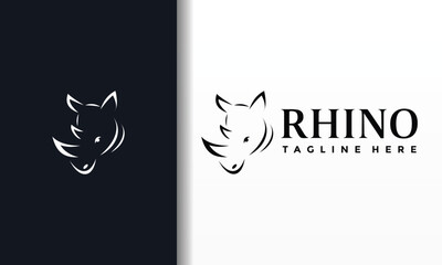 simple line rhino logo © Hasim