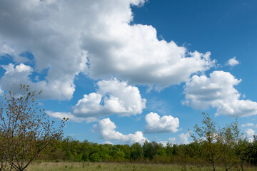 Very beautiful clouds in the blue sky.