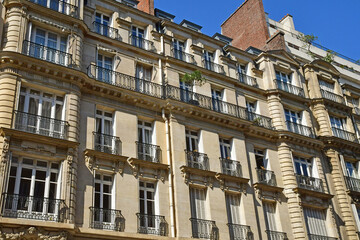 Fototapeta na wymiar Paris; France - march 31 2019 : the Benjamin Franklin street