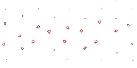 Light red vector backdrop with virus symbols.