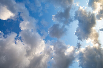 Very beautiful clouds in the blue sky.