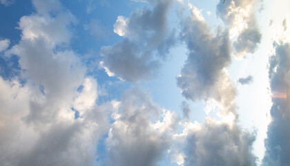 Very beautiful clouds in the blue sky.