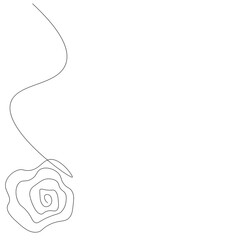 Rose flower line drawing vector illustration