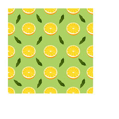 citrus pattern with orange oranges and green leaves
