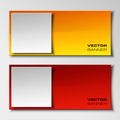 Fototapeta premium Origami vector banner. The original form as two form, overlapping. The flat image. Advertising Design shape. Vector label tag.