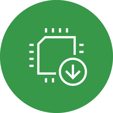 Firmware Update CPU Chip Arrows Outline Icon