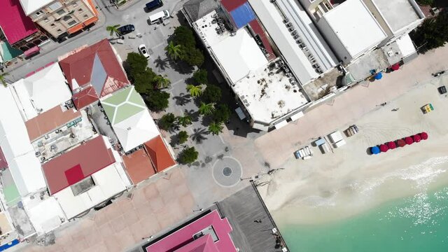 Aerial view of the caribbean island of st.maarten/st.martin. Philipsburg map aerial view. 