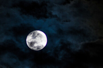 full moon and clouds