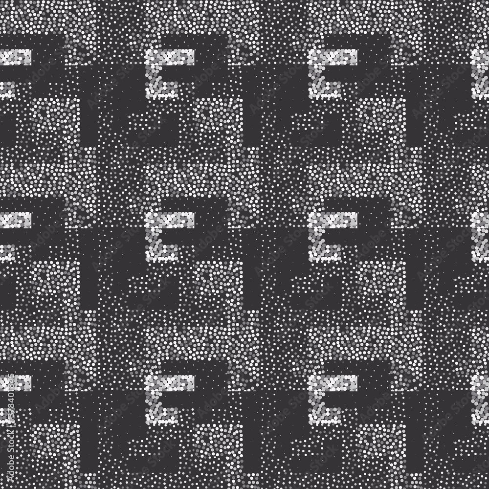 Poster abstract geometric seamless pattern with texture from dots.