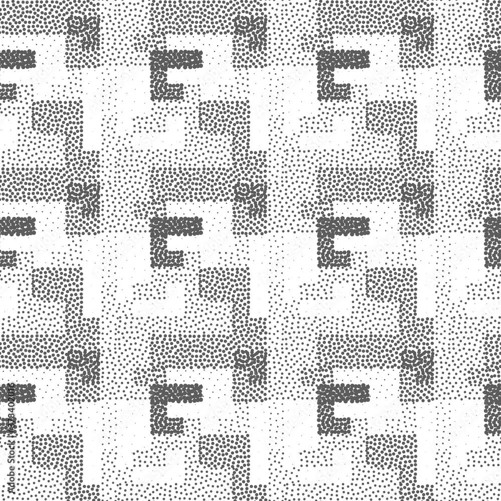 Poster abstract geometric seamless pattern with texture from dots.