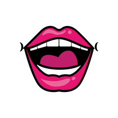 Pop art mouth open fill style