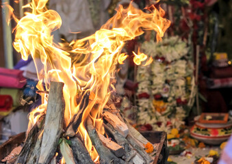 fire yajna worship indian ritual cultural indian god godess idol