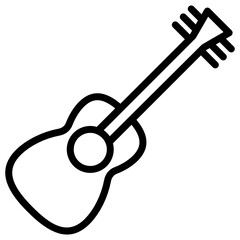 
A guitar, musical instrument icon in solid design 
