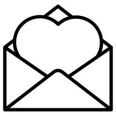 
Icon of love letter in solid style
