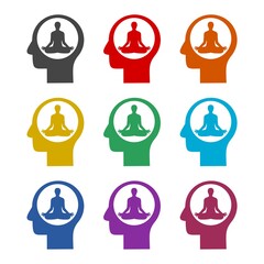 Peace of mind icon, color set