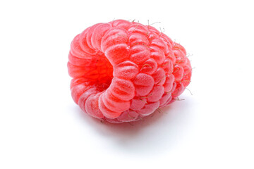 Red raspberry isolated on white background