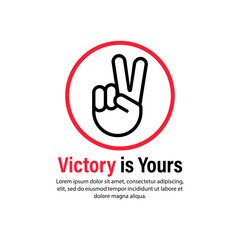 Victory is yours icon. Hand gesture. Vector on isolated white background. EPS 10