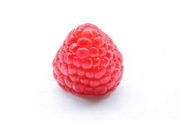 Red raspberry isolated on white background