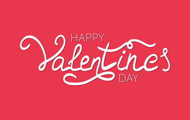 Fototapeta na wymiar Happy Valentine's Day Typographical Hand Drawn Background
