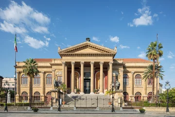 Gordijnen Palermo, het operagebouw &quot Teatro Massimo&quot , gevel. © Carolina09