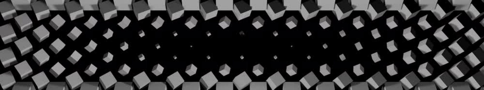 Super Wide Extended 3D Rendered Video with geometric art in 5760X1080px
