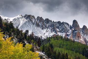 Obraz premium Season change in the San Juan Mountains near Telluride, Colorado