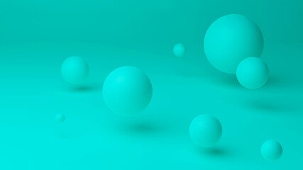 Round Shapes, Atom, Abstract background with 3d geometric shapes. Modern cover design. 