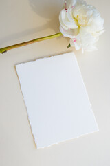 Wedding invitation mockup with peonies, wedding invitation template , wedding invitation mockup with petals, jpg, photo