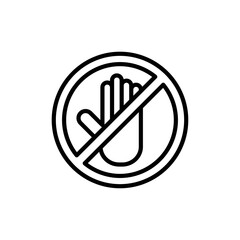no touch outline Icon. corona virus vector illustration on white background