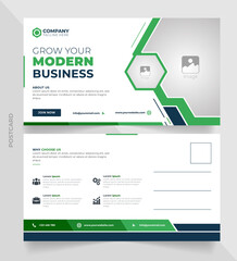 modern business postcard template for vector design