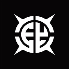 EY Logo monogram with four pieces circle slice design template