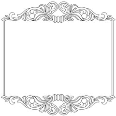 Vntage border frame engraving with retro ornament pattern in antique baroque style decorative design. Vector