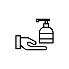 hand sanitizer outline Icon. corona virus vector illustration on white background