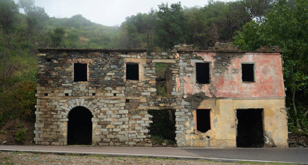 ruins of the ghost town of Gairo, central Sardinia
