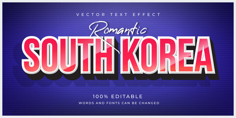 South Korea Country Text Effect