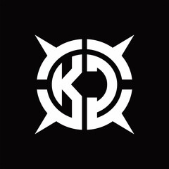 KC Logo monogram with four pieces circle slice design template