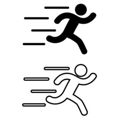 Run man icon vector set. fast illustration sign collection. rush symbol.