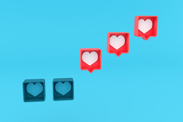 3d like ikons on blue 